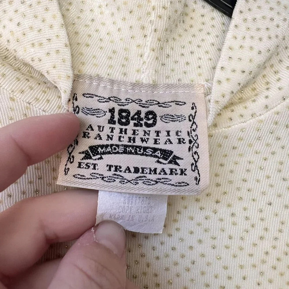 1849 Kids Authentic Ranchwear Cream‎ Long Sleeve Top S - Picture 3 of 4